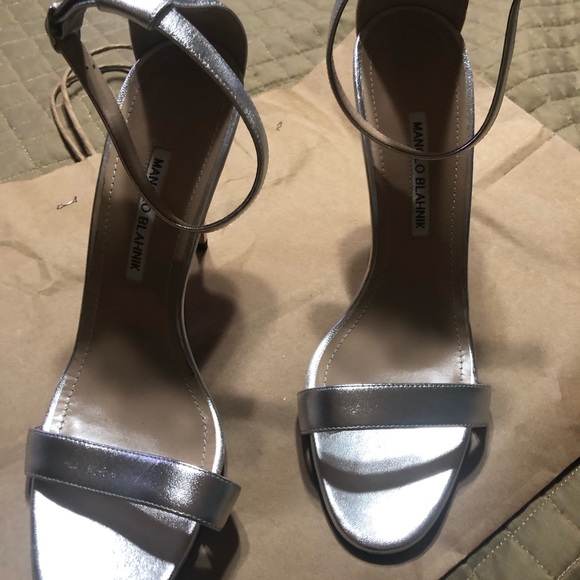 Manolo Blahnik silver sandals - Picture 1 of 4
